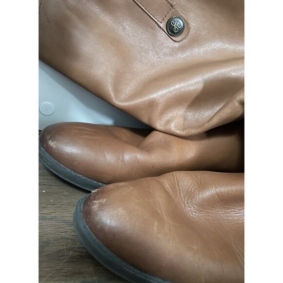 Sam Edelman Women's Penny Leather Riding Boot Size7.5M/37.5 Camel Whiskey Brown - Picture 2 of 5